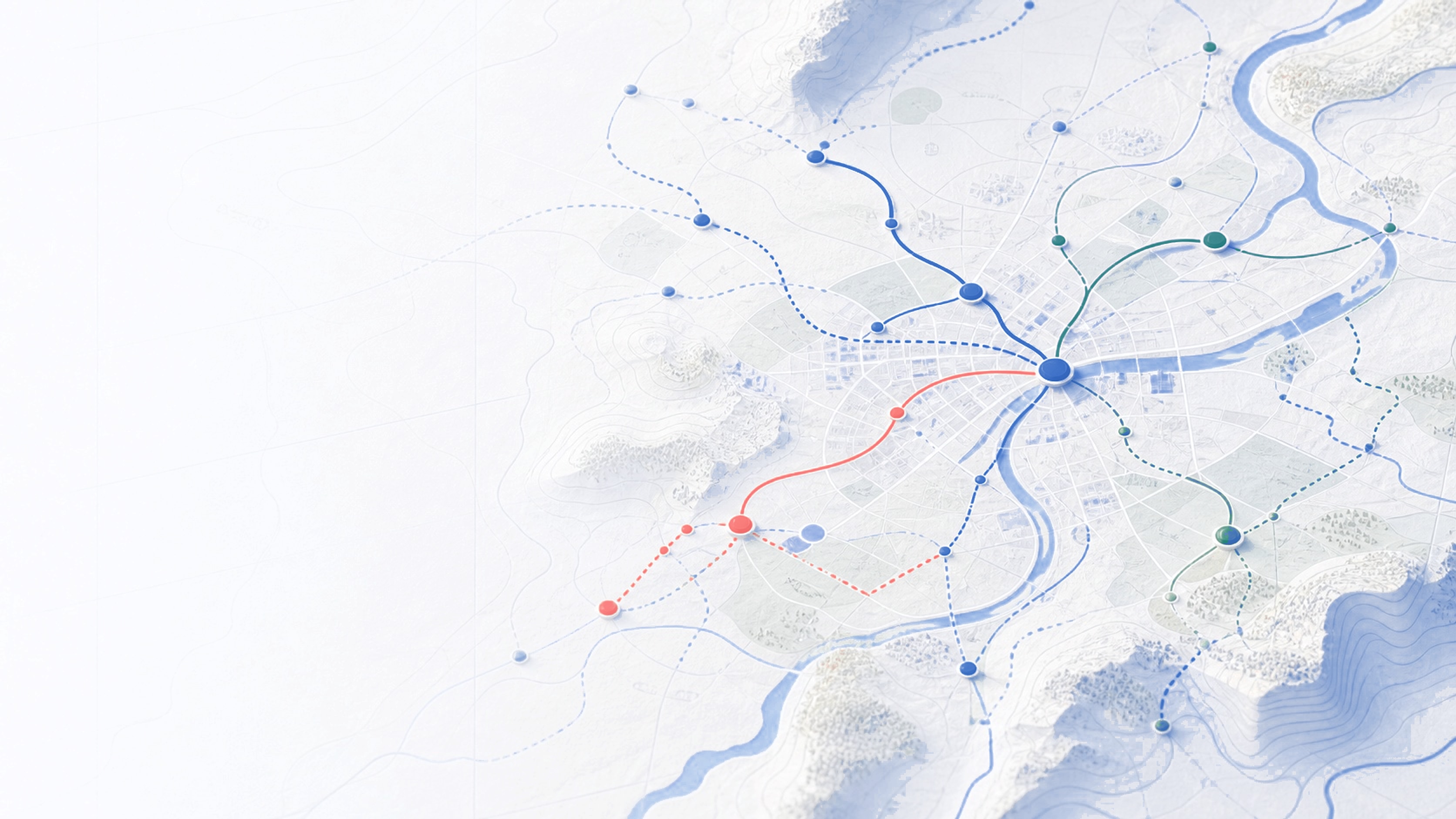 Carte illustrée des trajectoires d'orientation reliées par territoires, immersions et preuves terrain